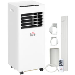 HOMCOM 7000 BTU Air Conditioning Unit, 3-in-1 Portable Air Conditioner, Dehumidifier, Cooling Fan with 2 Speeds, 24H Timer, Remote Control, Digital Display, Window Venting Kit, 26m_