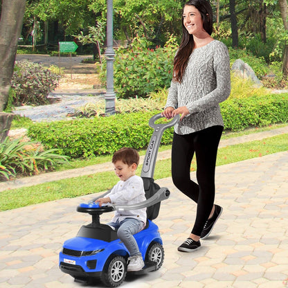 3 in 1 Ride on Push Car Stroller Sliding Walking Car-Blue
