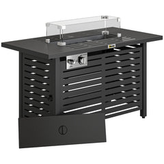 Outsunny Propane Gas Fire Pit Table, Outdoor Firepit with 43