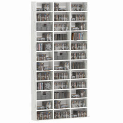 HOMCOM CD Storage Unit with Adjustable Shelves, 102 x 195 cm, Marble Effect
