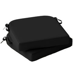 Outsunny Outdoor Chair Seat Cushions Set of 2, Garden Chair Cushions with 7cm Thick Foam & Ties, Black