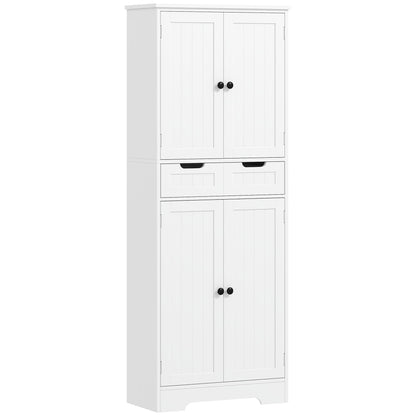 HOMCOM Tall Bathroom Storage Cabinet - White