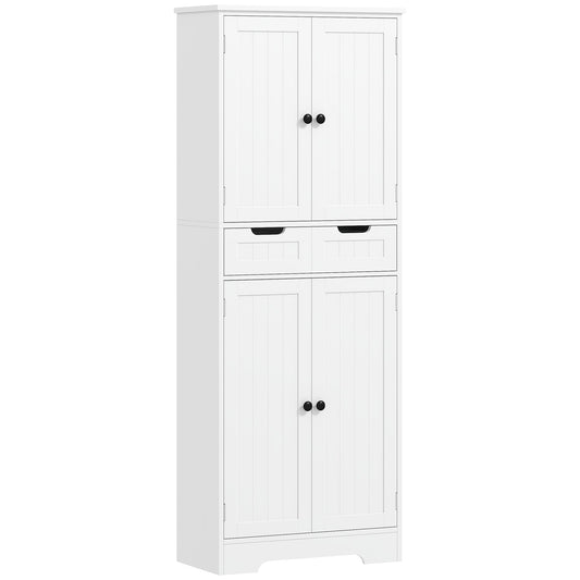 HOMCOM Tall Bathroom Storage Cabinet - White
