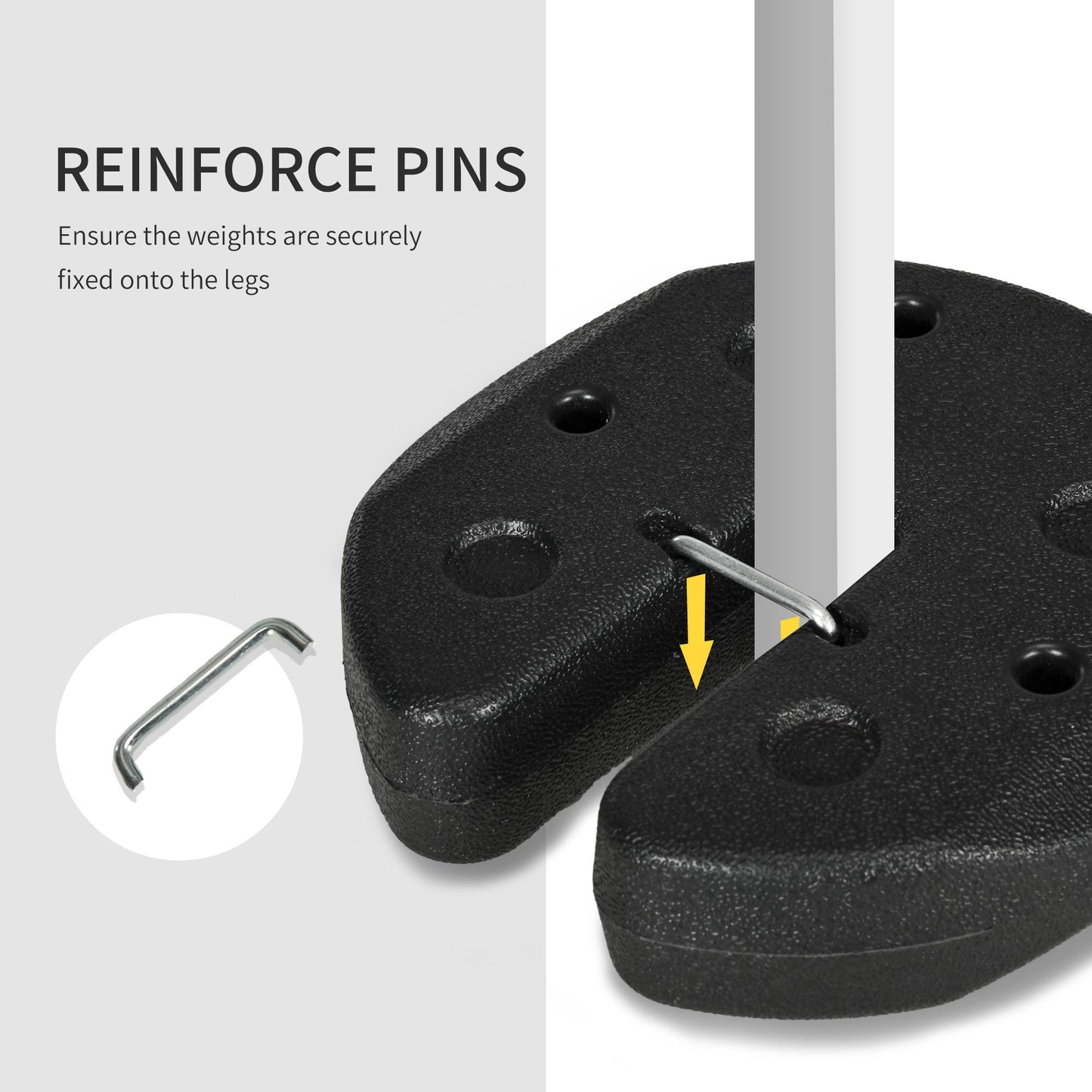 12KG Gazebo Weights Set of 4, Weights for Gazebo Legs with Reinforce Pins and Carry Belt, for Canopies Marquees Tents