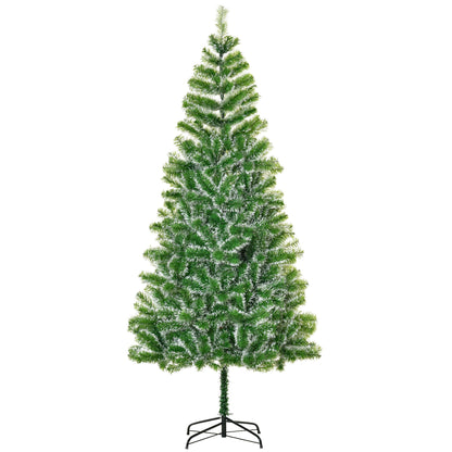 HOMCOM 7FT Indoor Christmas Tree Artificial Decoration Xmas Gift with Metal Stand Branch Tips