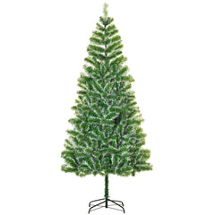 HOMCOM 7FT Indoor Christmas Tree Artificial Decoration Xmas Gift with Metal Stand Branch Tips