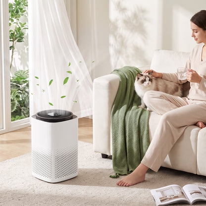 HOMCOM Smart Air Purifier for Home, HEPA Filter, Sleep/Auto Mode, 27m², Air Cleaner, App & Voice Control, Quiet, AQI Indicator