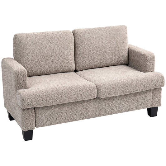 HOMCOM Two-Seater Chenille Sofa - Light Brown