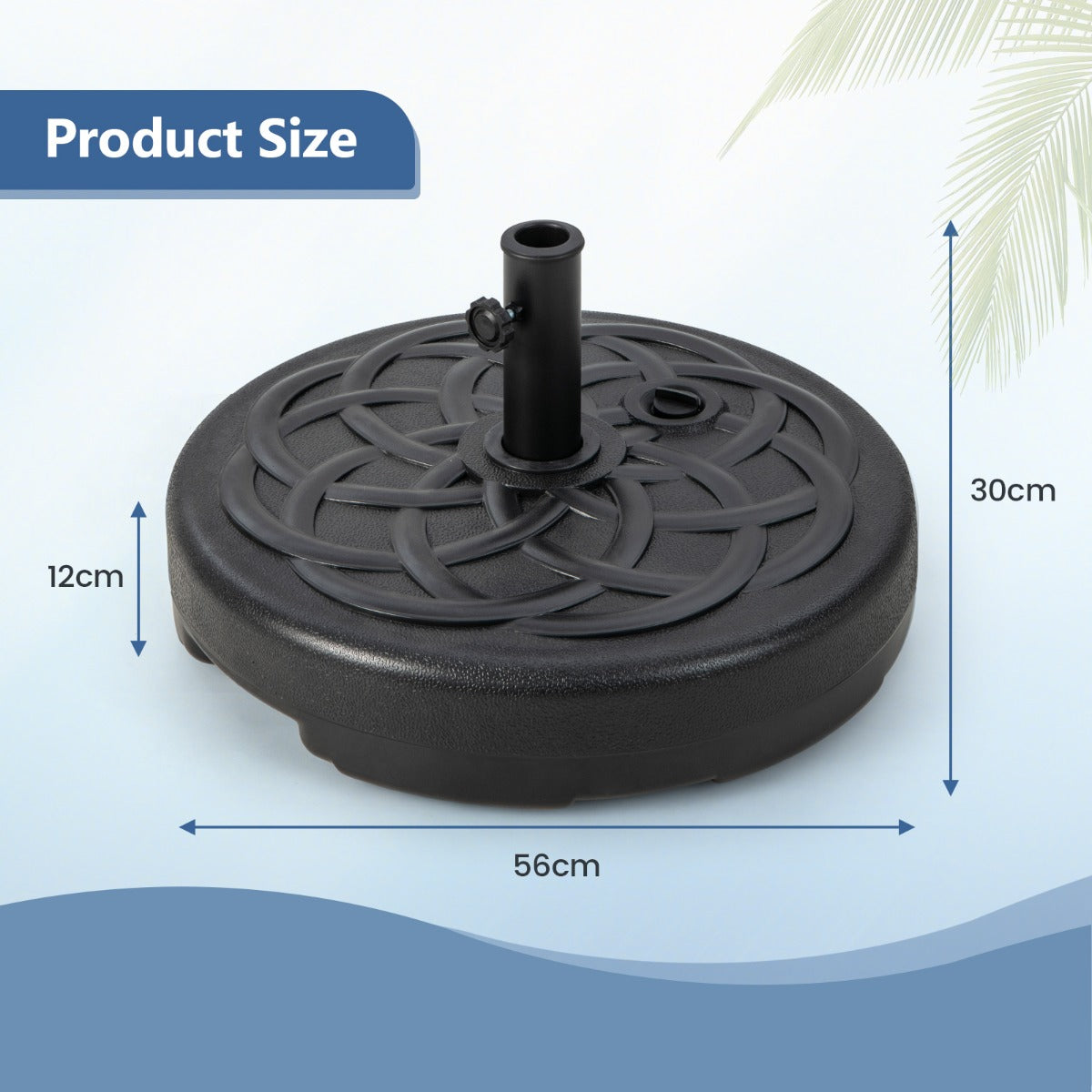 Fillable Round Umbrella Base Stand for Yard Garden Poolside