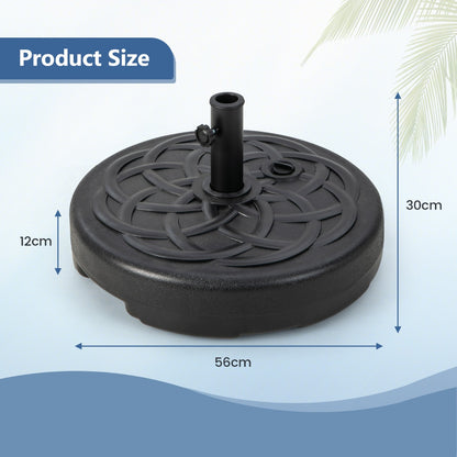 Fillable Round Umbrella Base Stand for Yard Garden Poolside