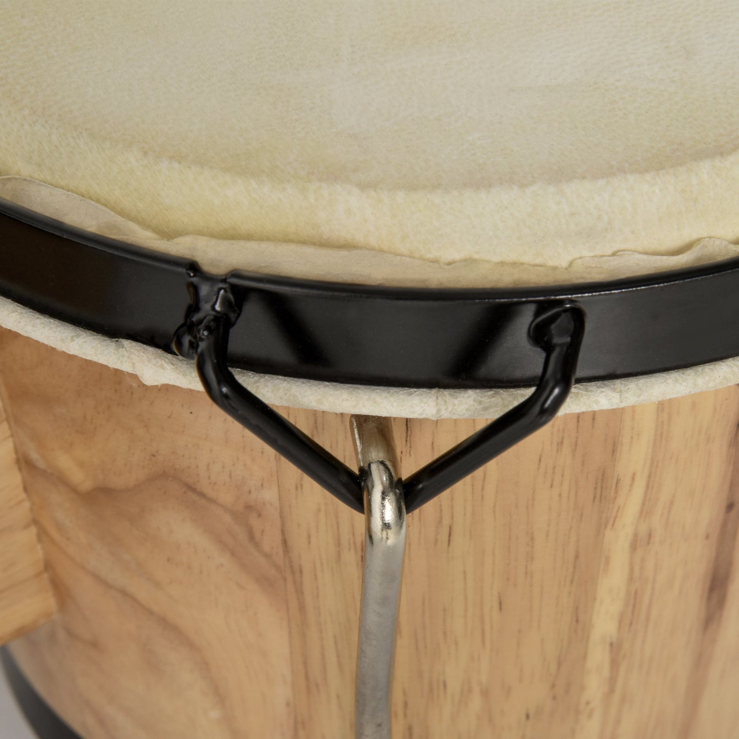 Wooden Bongo Drum Set w/ Sheepskin Drum Head, Percussion Instrument, Φ7.75" & Φ7" Drums, for Kids Adults, w/ Tuning Wrench