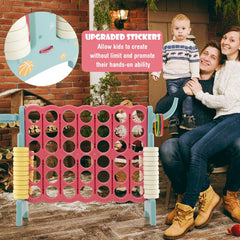 Upgraded 4-to-Score Game Set with Basketball Hoop and Toss Ring for Kids and Adults-Navy