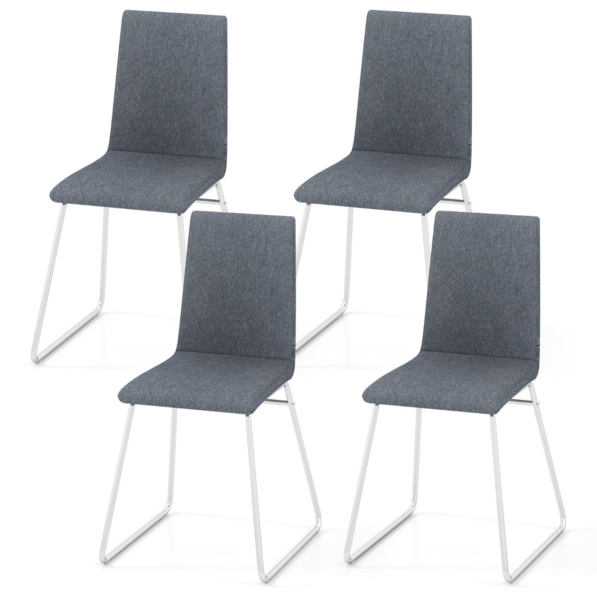 Upholstered Dining Chairs Set of 4 Kitchen Dinner Chairs-Grey