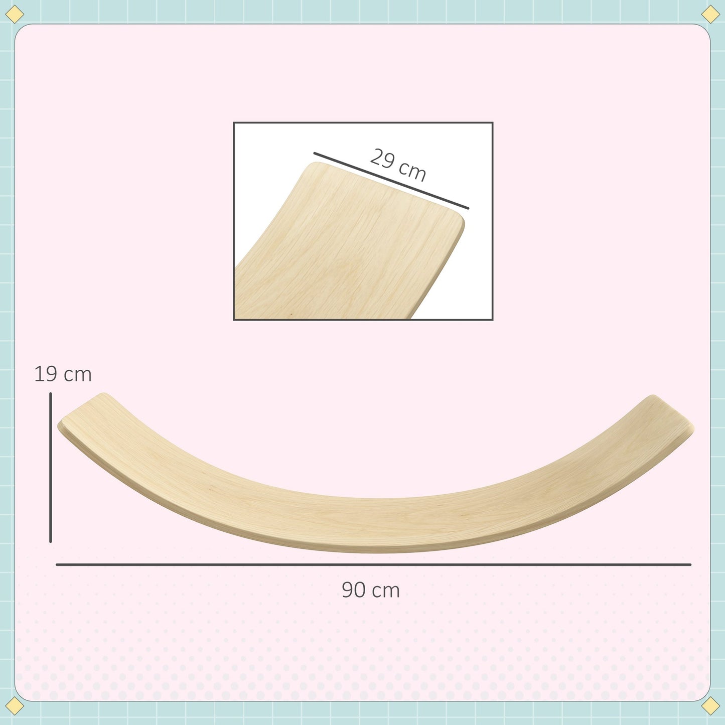 AIYAPLAY Wooden Balance Board for Children 3-8 Years Old, Natural Tone