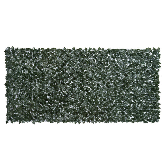 Outsunny 1-Piece Artificial Leaf Hedge Screen Privacy Fence Panel for Garden Outdoor Indoor Decor, Dark Green, 3M x 1.5M