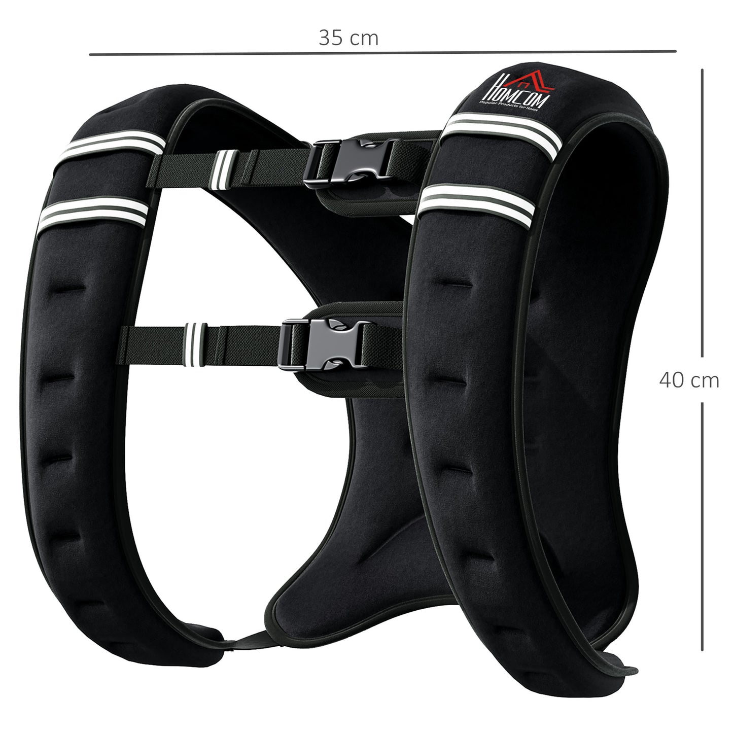 HOMCOM 10KG Weighted Vest, Running Weight Vest with Adjustable Strap, Convenient Pocket and Reflective Strips for Men and Women