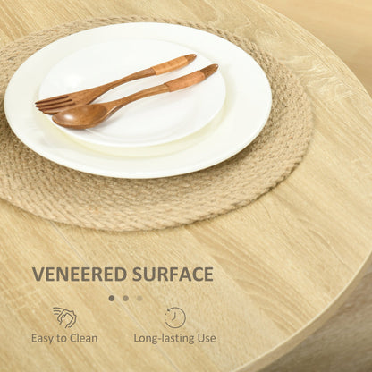 HOMCOM Space-saving Drop Leaf Table, Folding Dining Table for Small Space, Kitchen, Dining Room, Oak