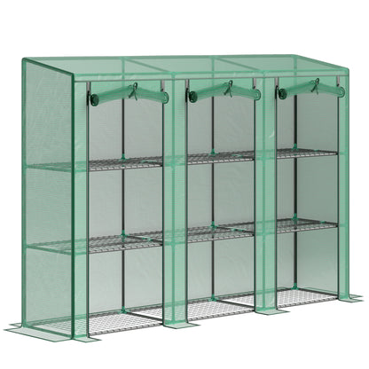Outsunny 46 x 215cm Nine-Shelf Greenhouse - Green
