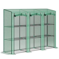 Outsunny 46 x 215cm Nine-Shelf Greenhouse - Green