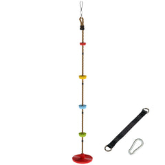 AIYAPLAY Climbing Rope, Kids Tree Swing Kit with Platforms and Disc Swings Seat, Obstacle Course Kids for Garden, Red