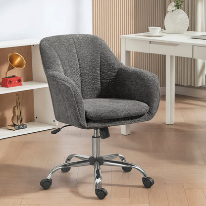 HOMCOM Velvet-Feel Office Chair - Grey