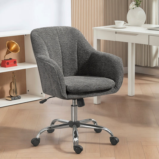 HOMCOM Velvet-Feel Office Chair - Grey