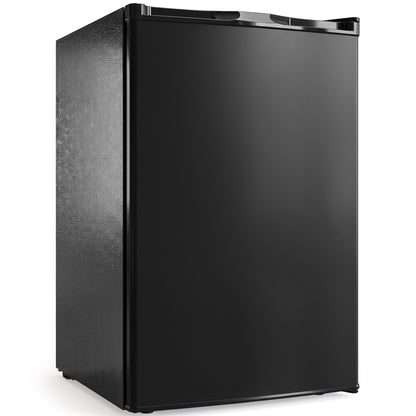 HOMCOM 85L Mini Freezer Countertop, Compact Freestanding Upright Freezer with Reversible Door, Removable Glass Shelves, Black