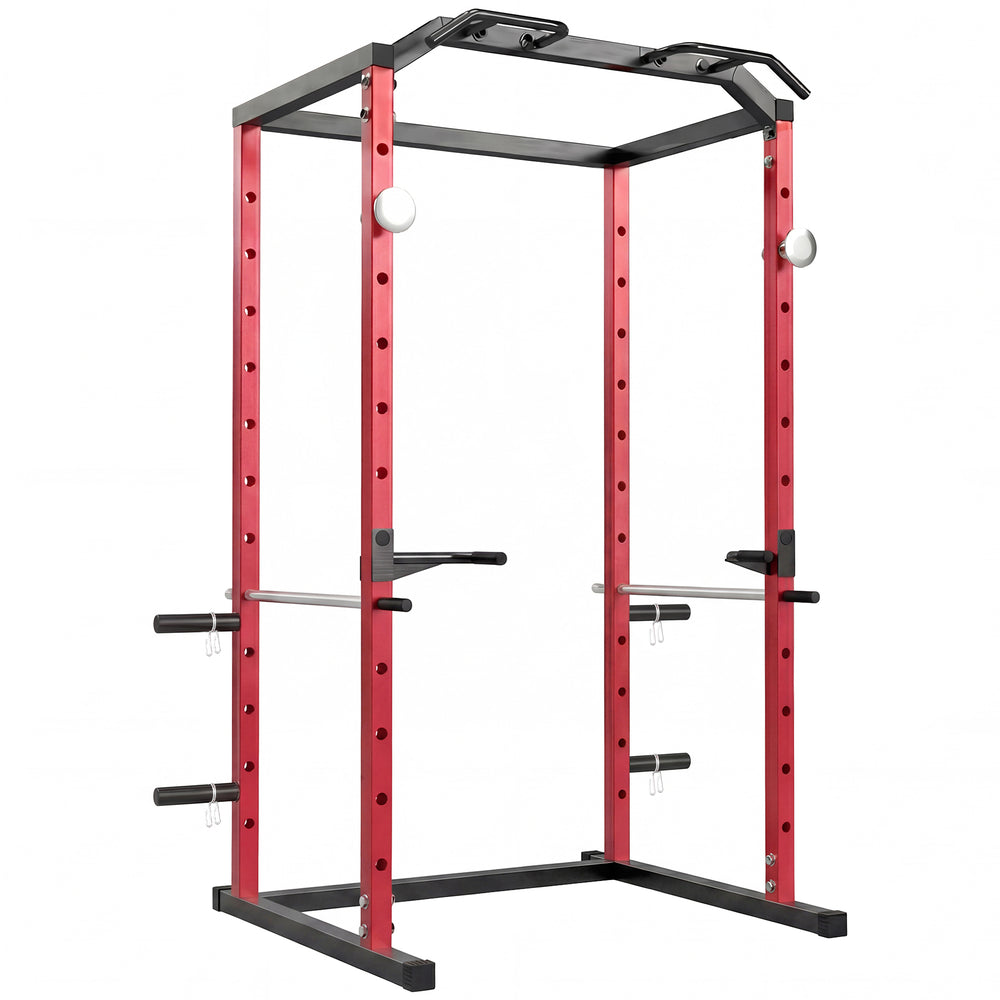 SPORTNOW Power Tower, Adjustable Squat Rack with Pull-Up Bar, Dip Station & Safety Arms for Home Gym Strength Training