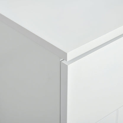 Kleankin Modern Bathroom Floor Cabinet, Free Standing Linen Cabinet, Storage Cupboard with 3 Tier Shelves, White