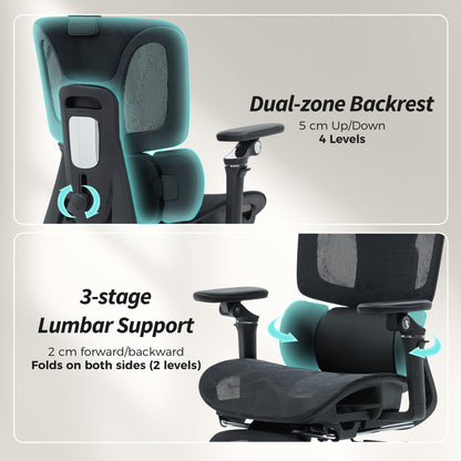HOMCOM Ergonomic Office Chair, High Back Mesh Desk Chair, Black