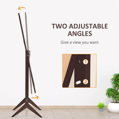 HOMCOM Full Length Mirror, Freestanding Adjustable Angle Dressing Mirror for Bedroom, Living Room, 148 x 47 cm, Brown