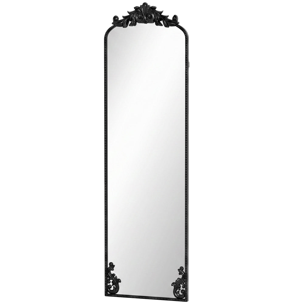 HOMCOM Floor Mirror, 50 x 160 cm Full Length Mirror with Baroque Metal Frame for Bedroom, Living Room, Dressing Room, Black
