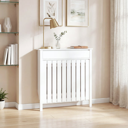 HOMCOM 93 x 88.5cm Rustic-Look Radiator Cover - White