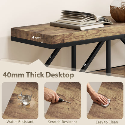 HOMCOM 4-Tier Industrial Console Table - Rustic Brown