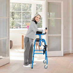 Versatile Rolling Walker with Padded Seat and  2 Premium Wheels-Navy