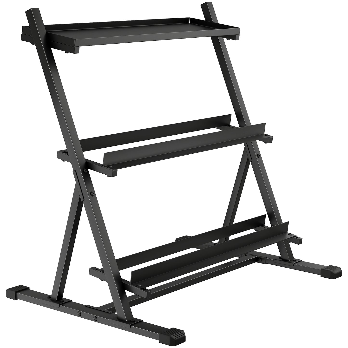 SPORTNOW 3-Tier Adjustable Dumbbell Rack, Heavy-Duty Weight Rack for Dumbbells, Kettlebells and Multiple Balls, Space-Saving Weight Storage Stand for Home Gym, 200 KG Capacity