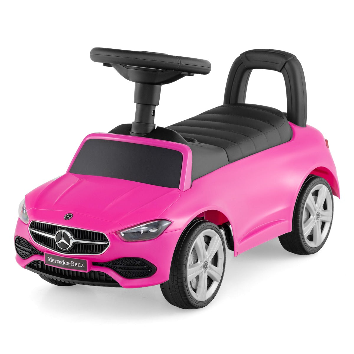 Mercedes-Benz licensed driving toy with steering wheel & storage space ride-on car pink