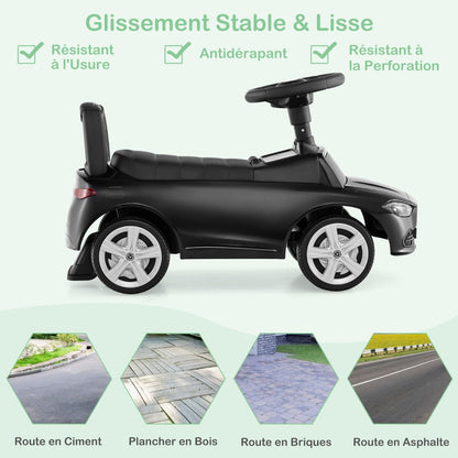 Mercedes-Benz licensed driving toy with steering wheel & storage space ride-on car black