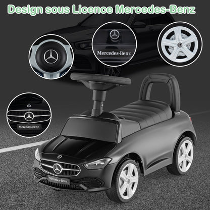 Mercedes-Benz licensed driving toy with steering wheel & storage space ride-on car black