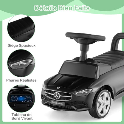 Mercedes-Benz licensed driving toy with steering wheel & storage space ride-on car black
