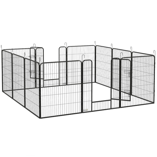 PawHut 12 Panels Heavy Duty Puppy Playpen, for Small Dogs, Indoor and Outdoor Use - Silver