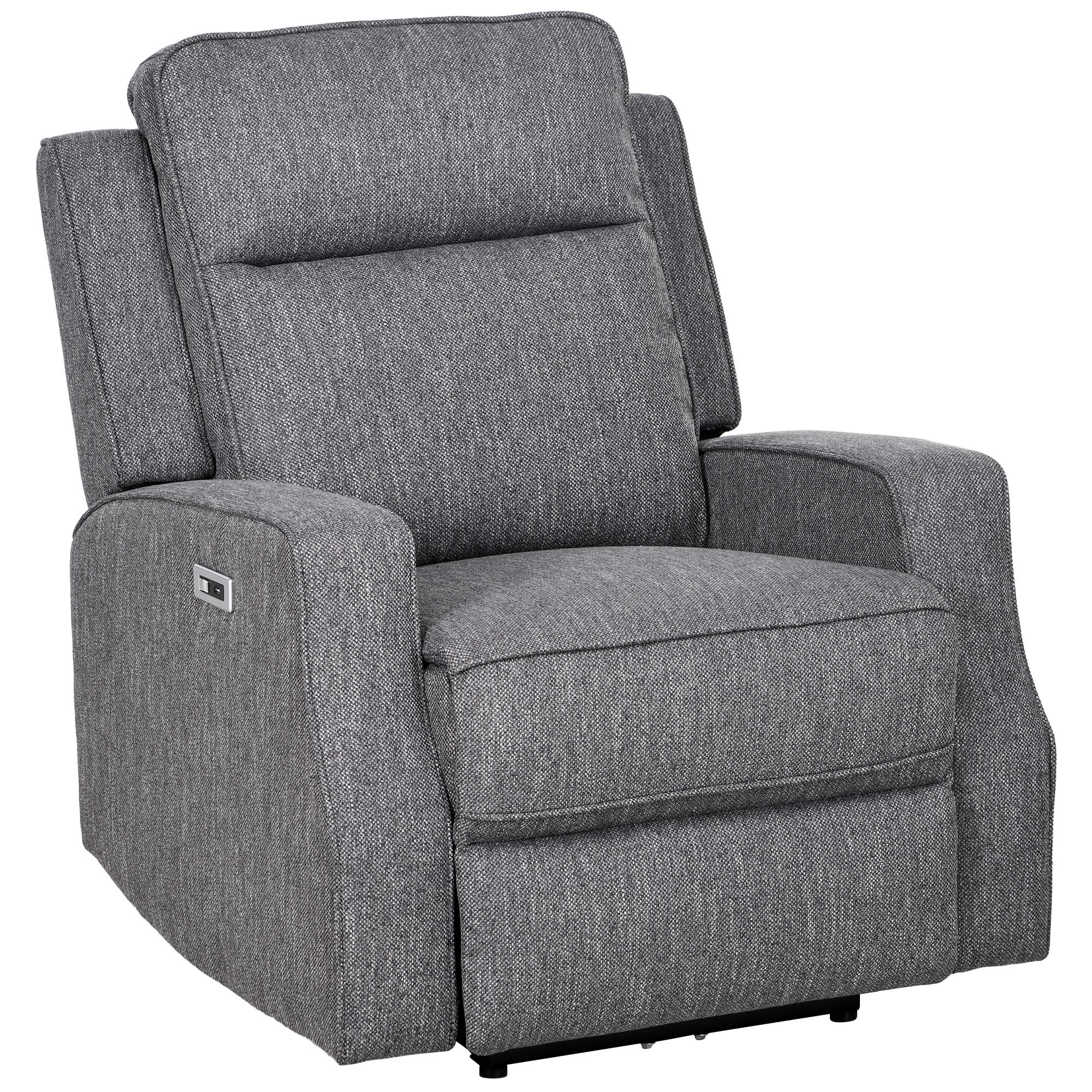 HOMCOM 150 Electric Reclining Chair, with USB port and Footrest - Char ...