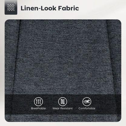 HOMCOM Set of Two Relaxed Tub Bar Stools - Dark Grey