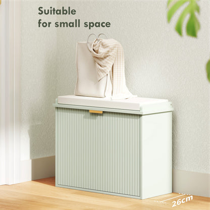 HOMCOM Elegant Six Shoe Bench, with Top Seat - Green