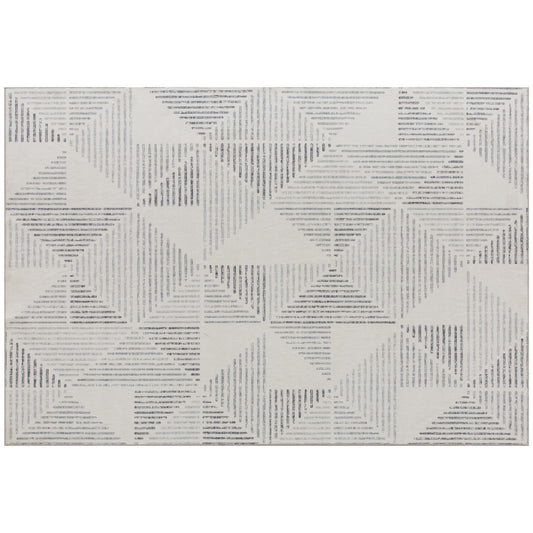 HOMCOM Modern Area Rug, Geometric Pattern Non-Slip Washable Rug, Soft Floor Carpet for Living Room, Bedroom, Dining Room, Home Office, 170 x 120 cm, Grey