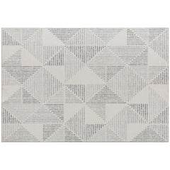 HOMCOM Modern Area Rug, Geometric Pattern Non-Slip Washable Rug, Soft Floor Carpet for Living Room, Bedroom, Dining Room, Home Office, 170 x 120 cm, Grey