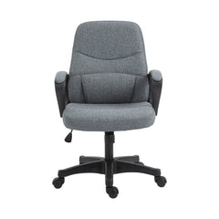 Vinsetto Office Chair, Fabric Desk Chair Mid Back Work Study Chair with Massage Lumbar Support, Adjustable Height and Swivel Wheels, Grey