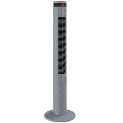 HOMCOM Oscillating Tower Fan Remote Control 3 Speed Modes Cooling Machine, Grey