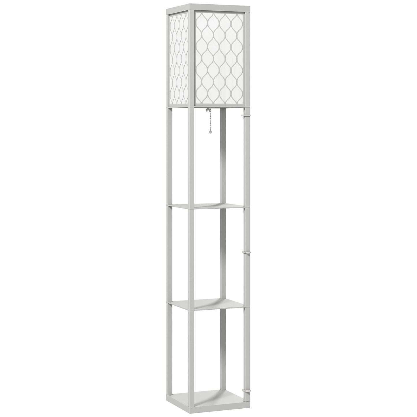 HOMCOM Three-Shelf Standing Lamp - Grey/White