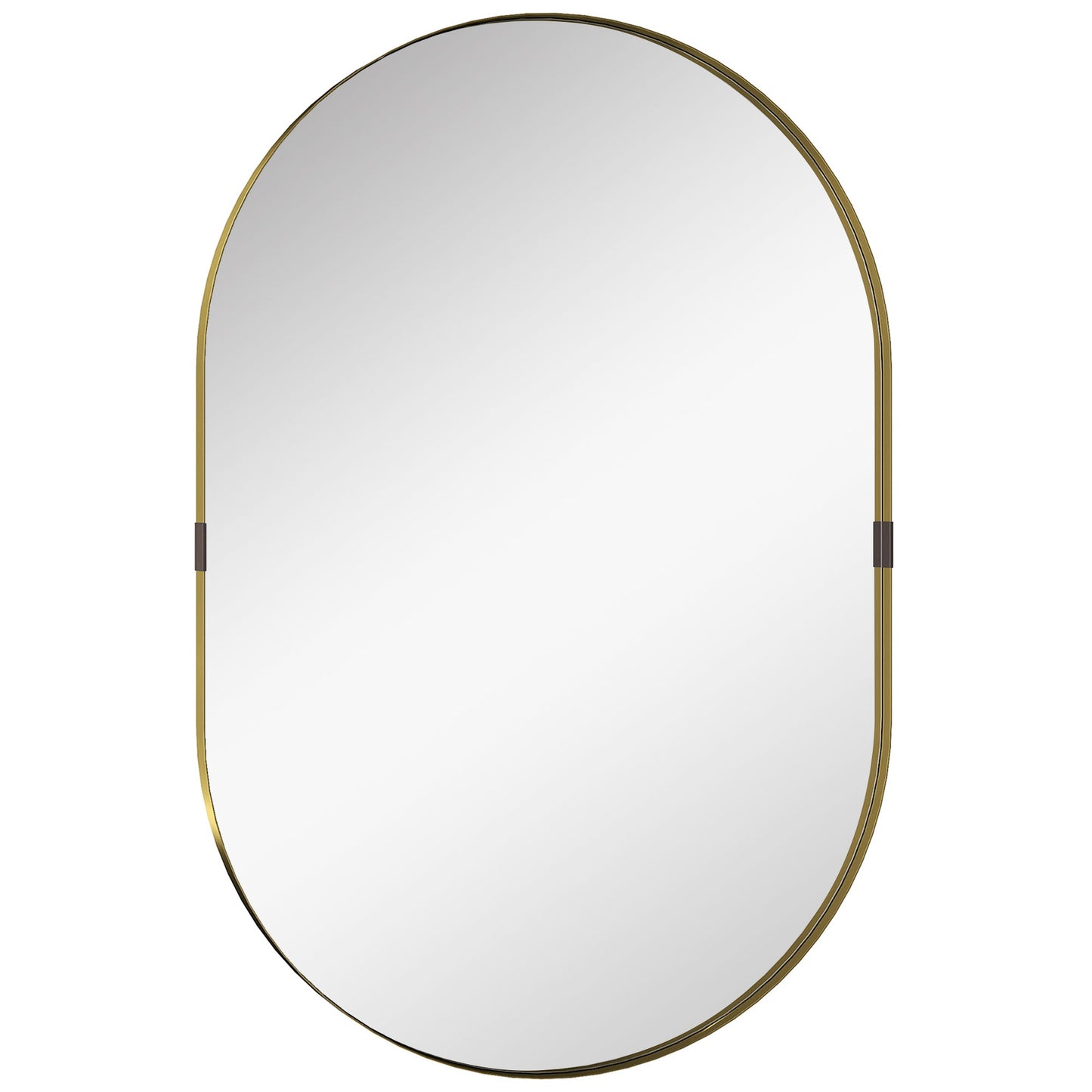 HOMCOM Wall Mirror, Bathroom Mirror with Elevated Aluminium Alloy Frame, 60 x 90 cm, Gold Tone
